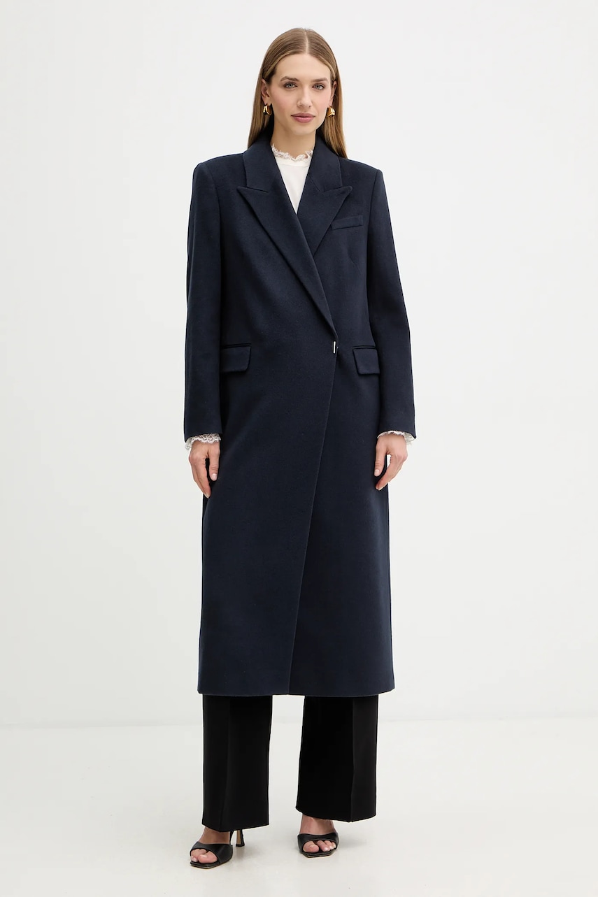 BOSS palton de cașmir culoarea bleumarin, 50548726