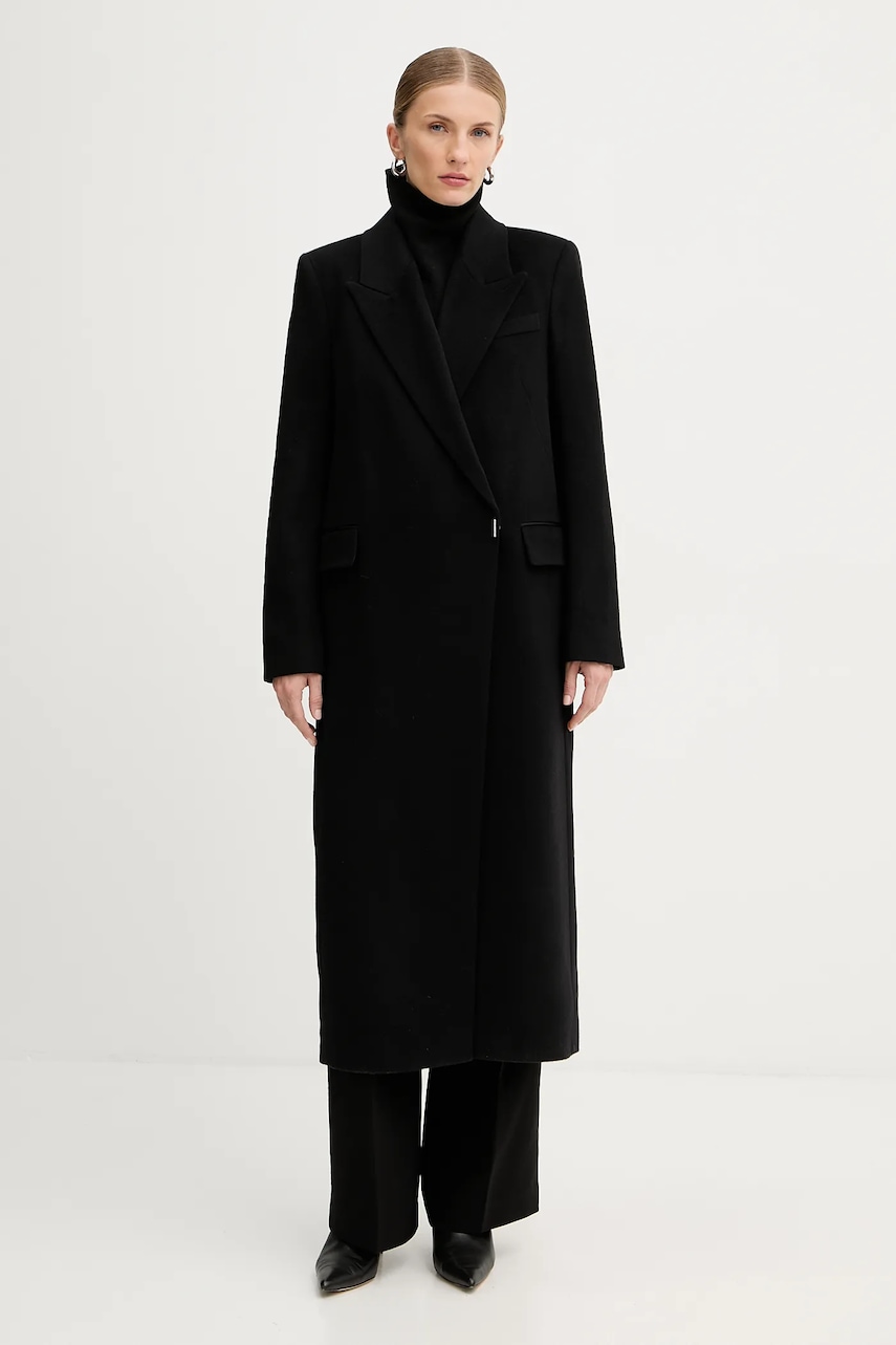 BOSS palton de cașmir culoarea negru, 50548726