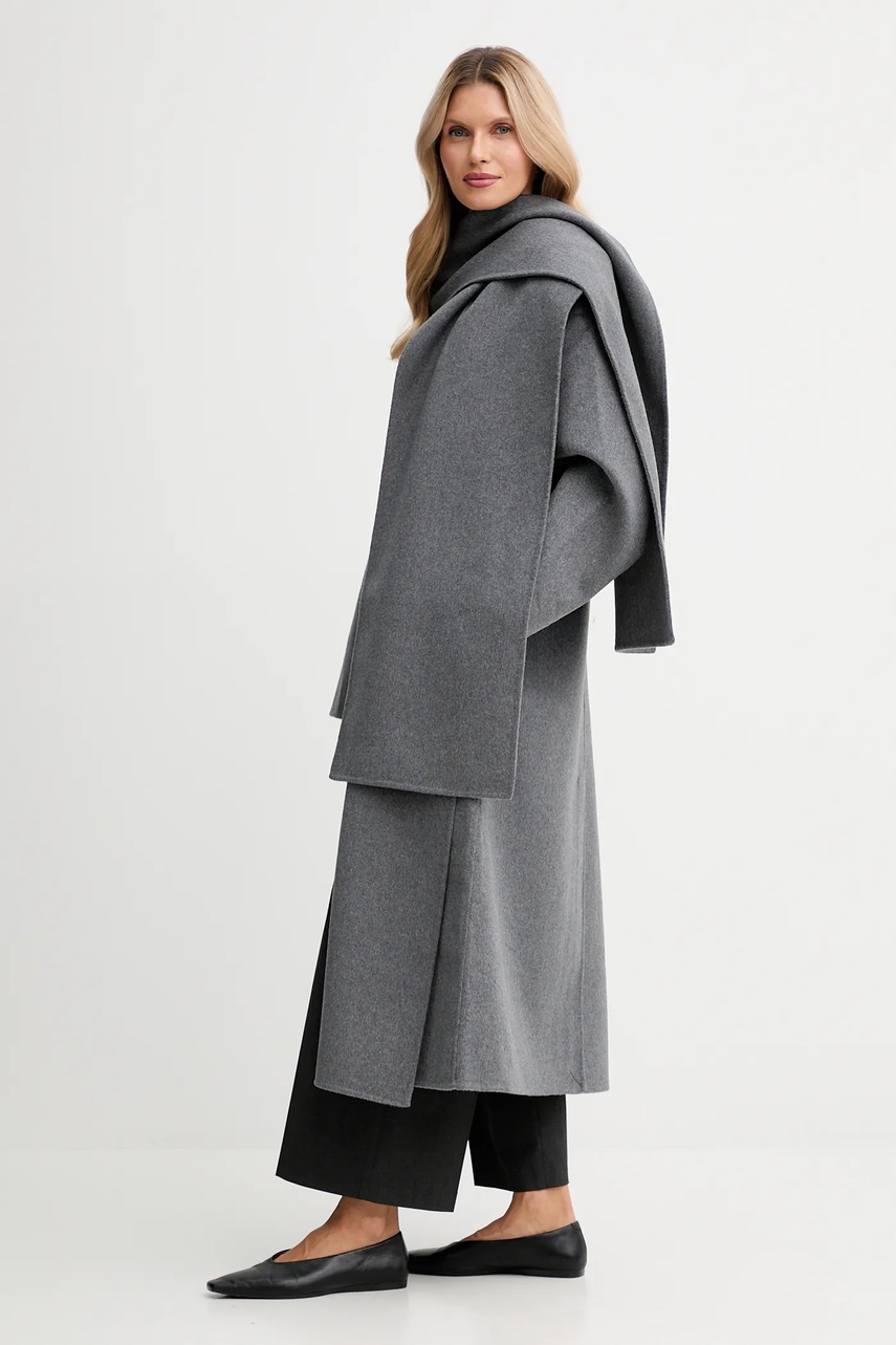 Пальто с добавлением шерсти Calvin Klein цвет серый  LV044D555G