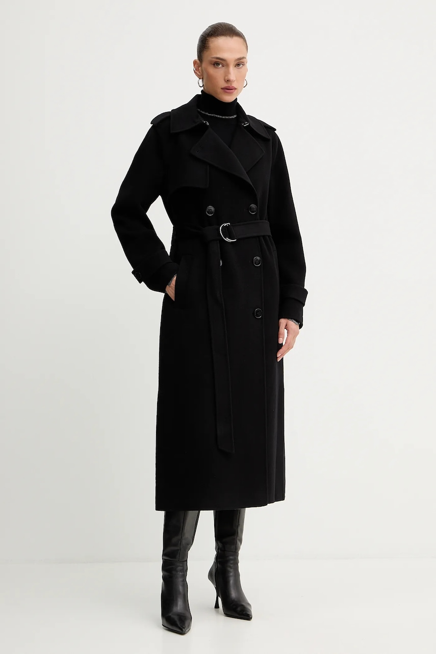 MICHAEL Michael Kors haină cu lână culoarea negru, 77A7150M21
