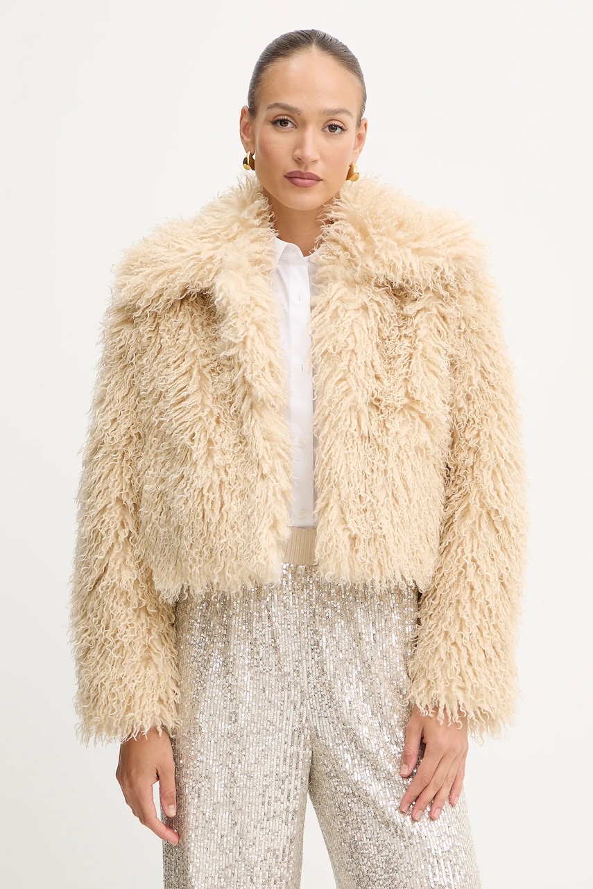 BOSS Orange palton culoarea bej, 50547960