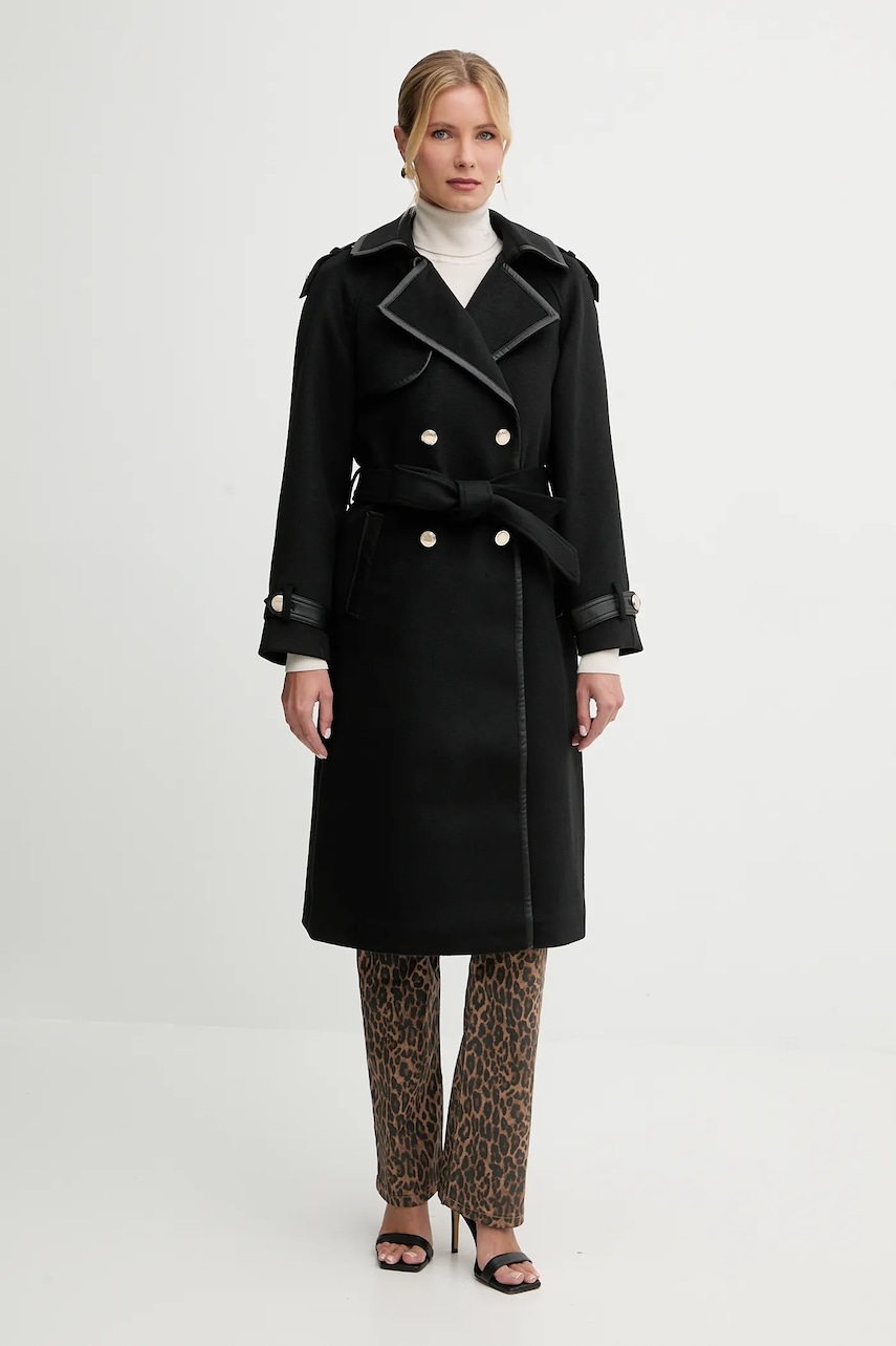 Morgan haină cu lână culoarea negru, GPLAY