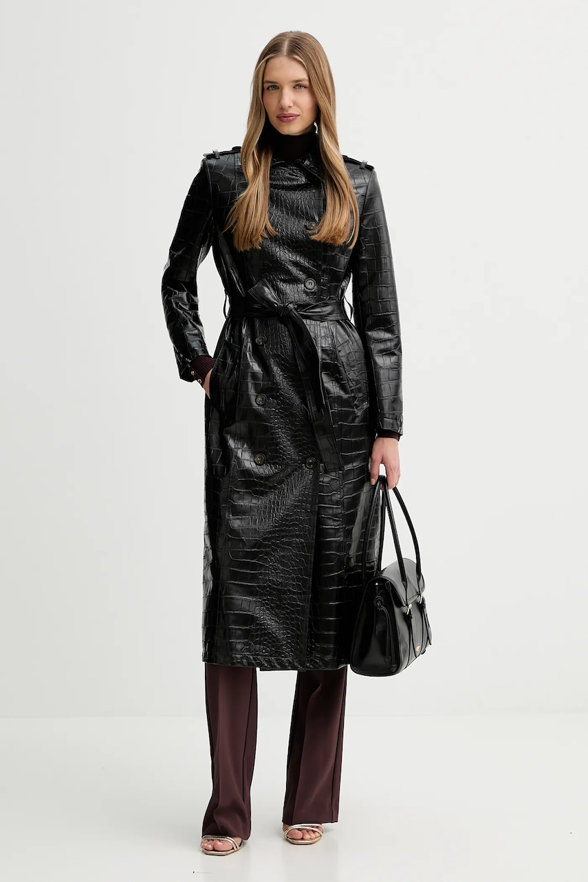 Elisabetta Franchi palton culoarea negru, SP00358E2