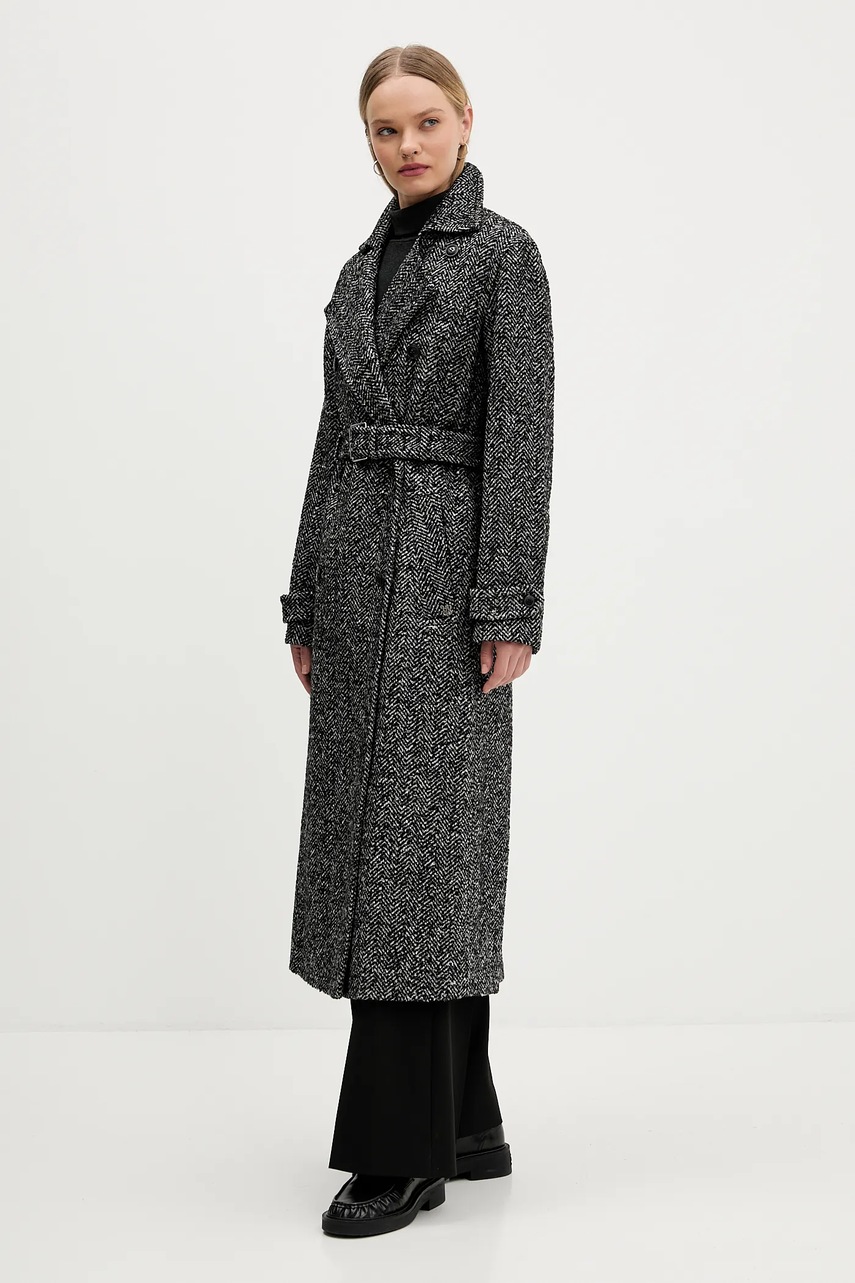 Пальто с примесью шерсти HUGO цвет чёрный  50547835