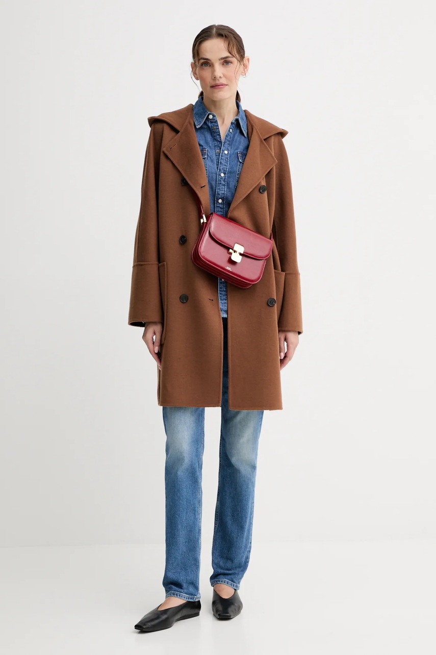 Пальто с шерстью Marc OPolo цвет коричневый  508005171065