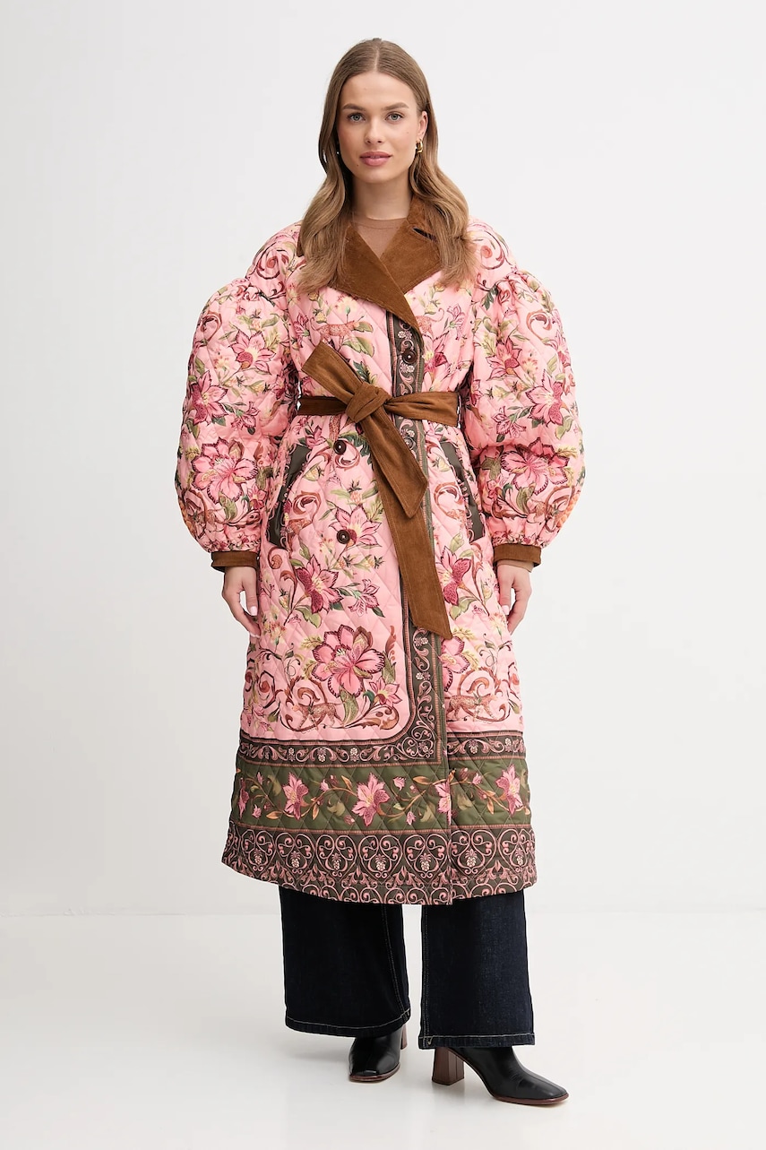 Barbour palton x Farm Rio culoarea roz, LQU1870