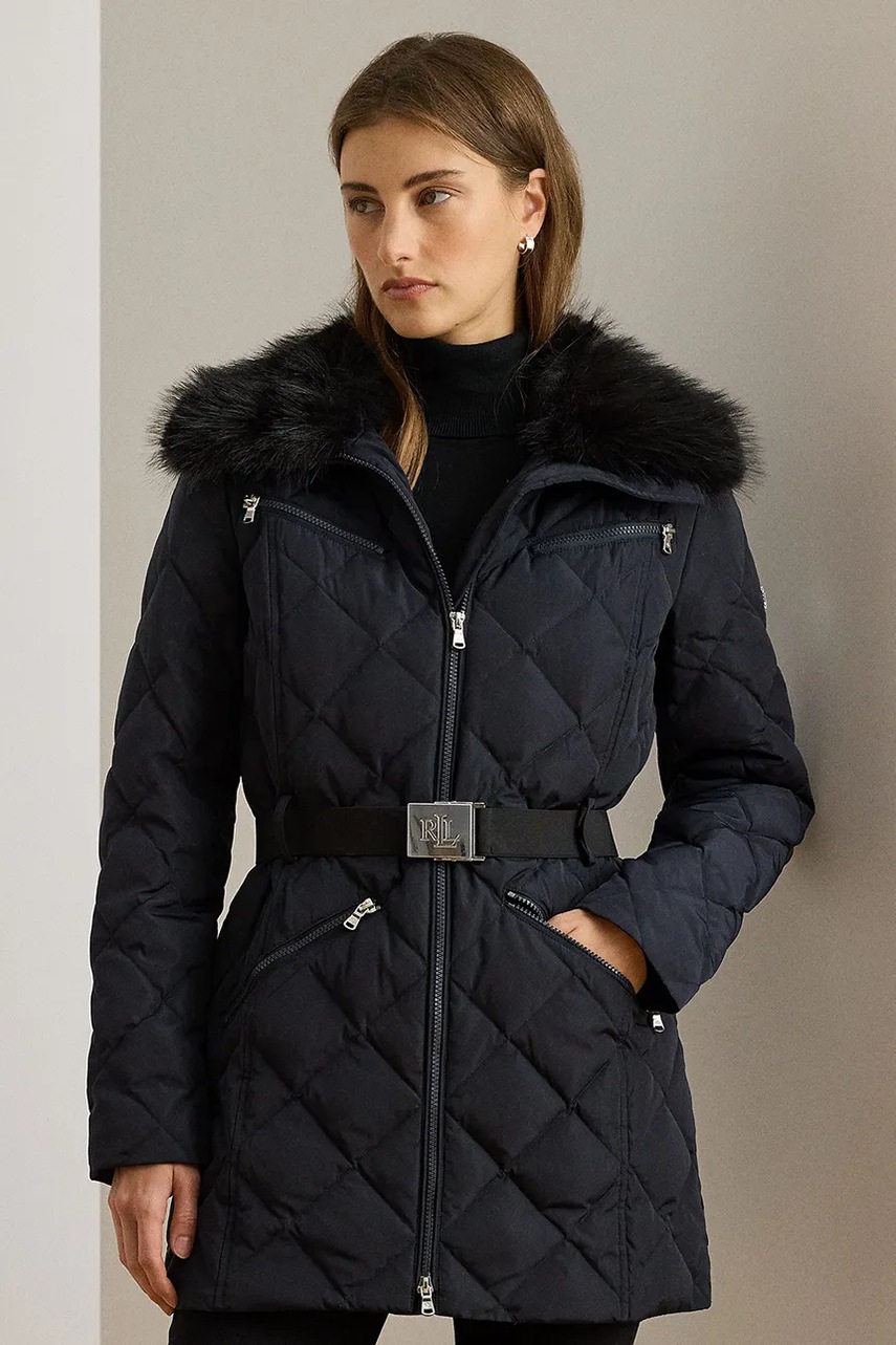 Levně Péřová bunda Lauren Ralph Lauren tmavomodrá barva, zimní, 297P04108