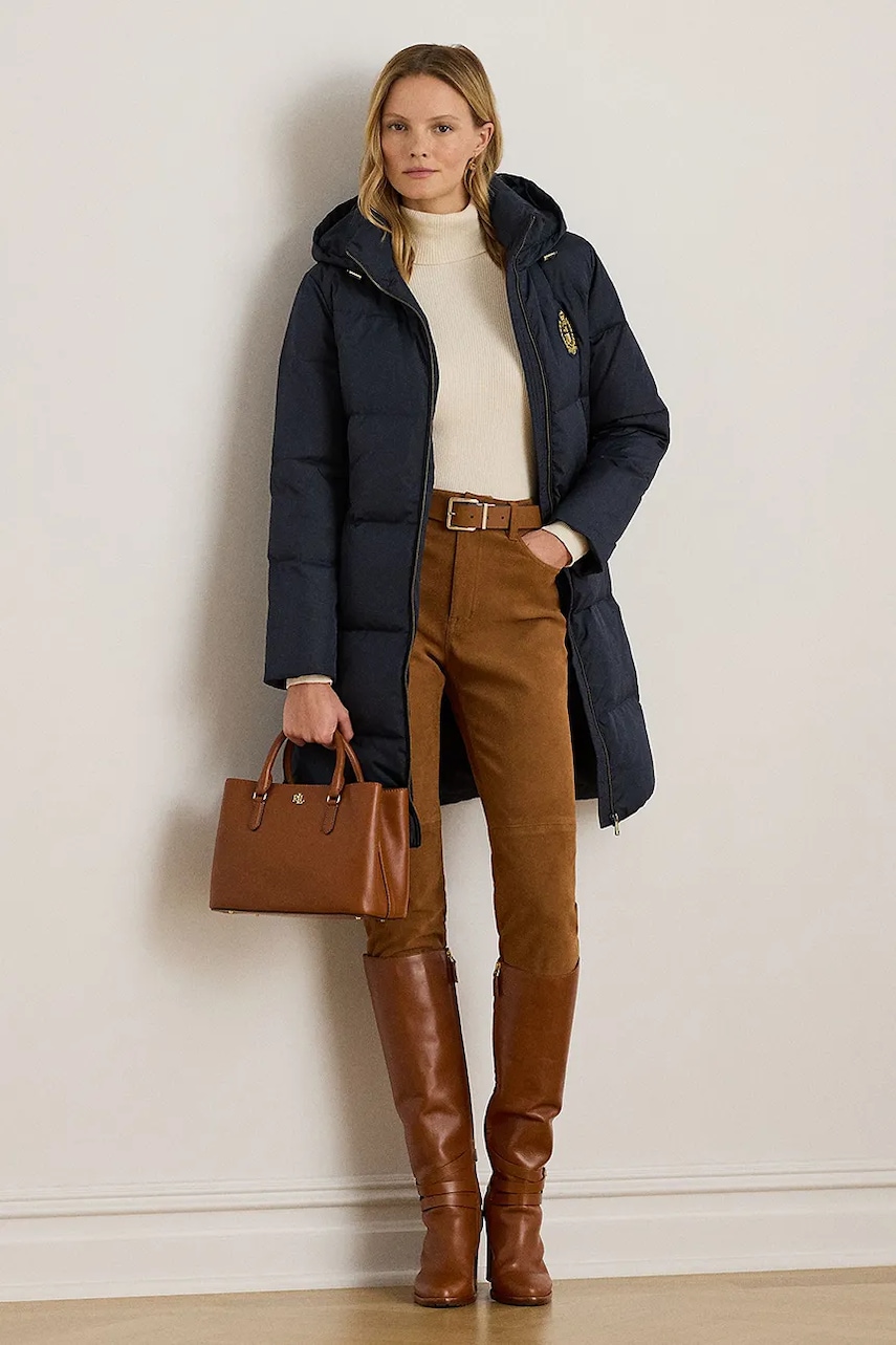 Levně Kabát Lauren Ralph Lauren tmavomodrá barva, 297P04126