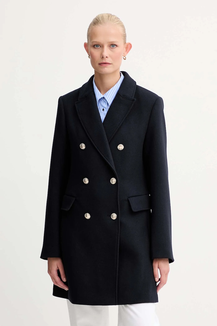 Morgan haină cu lână culoarea bleumarin, GCHA