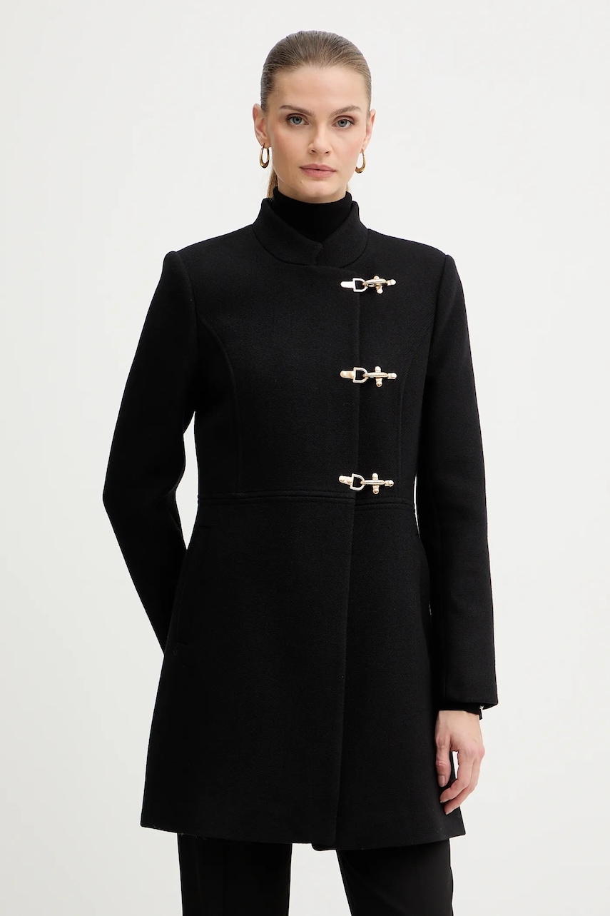 Morgan haină cu lână culoarea negru, GCLIPE