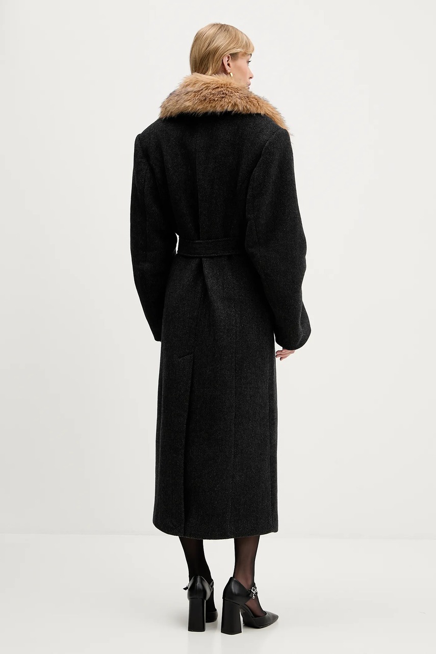 Пальто с добавлением шерсти Rotate цвет серый  1146921205