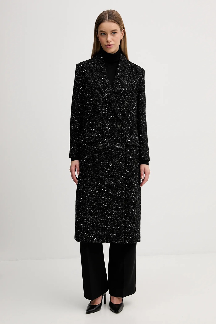 Sisley haină cu lână culoarea negru, 2YABLN06D