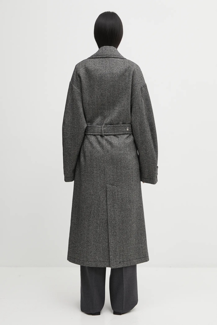 Kabát s příměsí vlny Fiorucci Herringbone Maxi (obrázek 3)