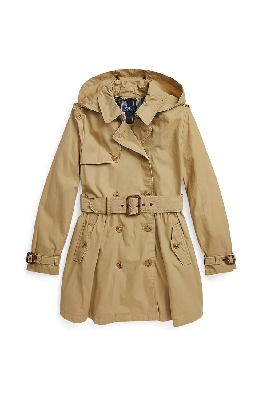 Детский хлопковый тренч Polo Ralph Lauren цвет бежевый 313915796001 Детский хлопковый тренч Polo Ralph Lauren цвет бежевый 313915796001