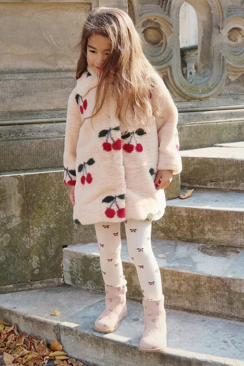 Konges Sløjd palton copii FUZZIE COAT GRS culoarea bej, KS103470