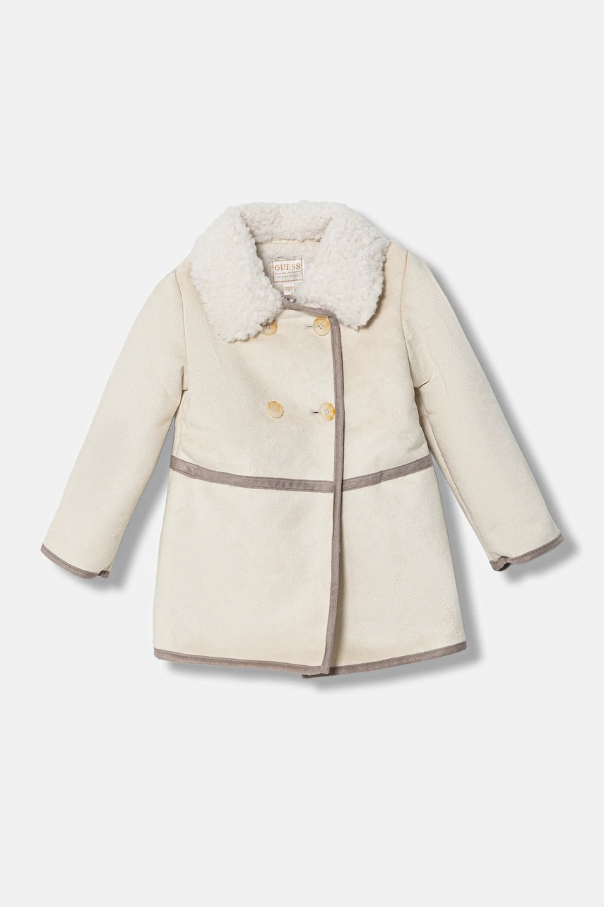 Levně Kabát Guess béžová barva, K5BL02 WHGN0