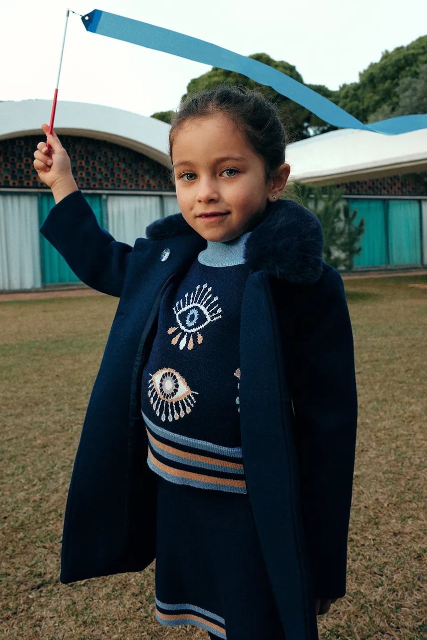 Dětský kabát Abel&Lula tmavomodrá barva, 5846