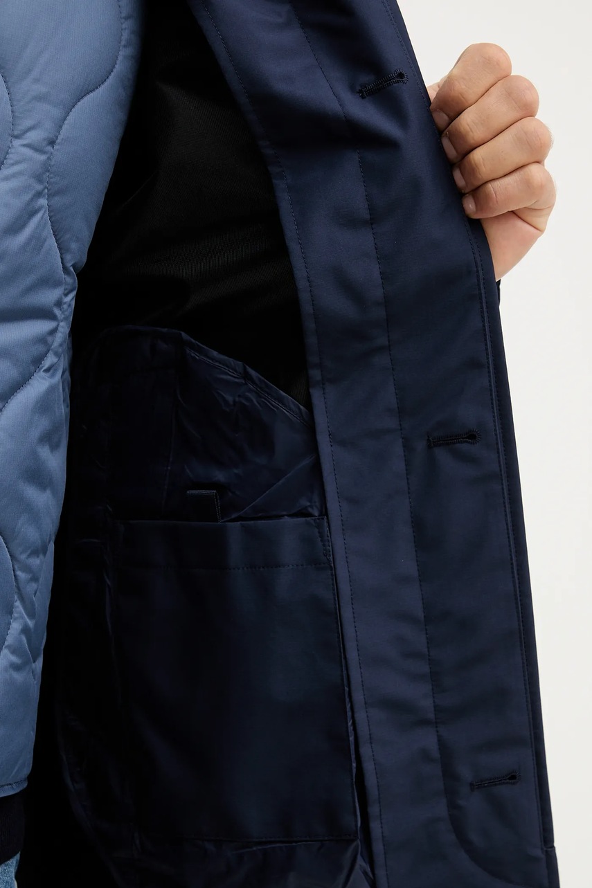 Παλτό United Colors of Benetton χρώμα: ναυτικό μπλε, 2VYAUN06L φωτογραφία