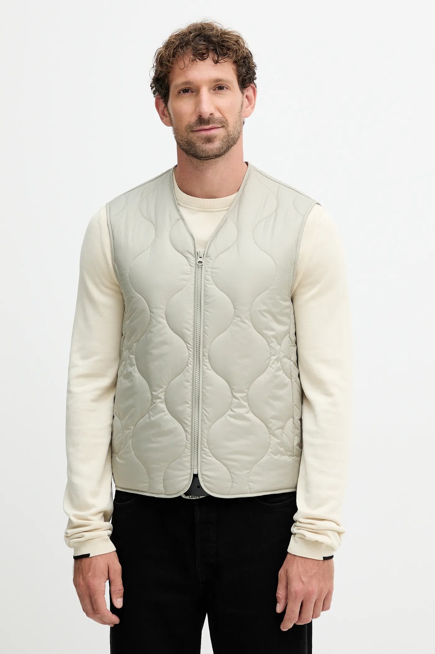 Παλτό United Colors of Benetton χρώμα: μπεζ, 2VYAUN06L φωτογραφία