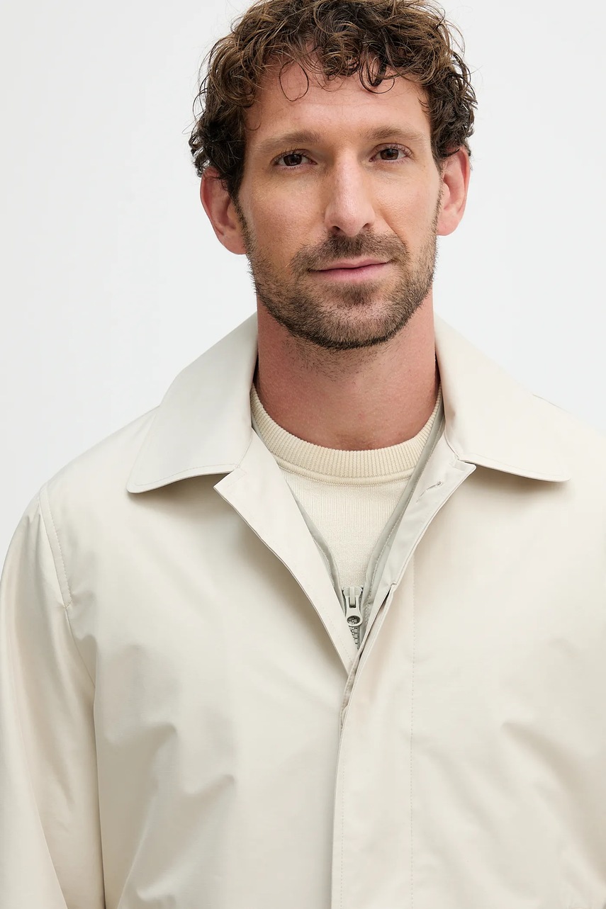 Παλτό United Colors of Benetton χρώμα: μπεζ, 2VYAUN06L φωτογραφία