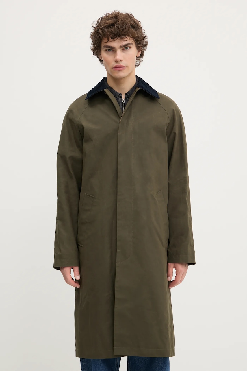 A.P.C. palton de bumbac mac gaspard culoarea verde, de tranziție, COHIL.M01548