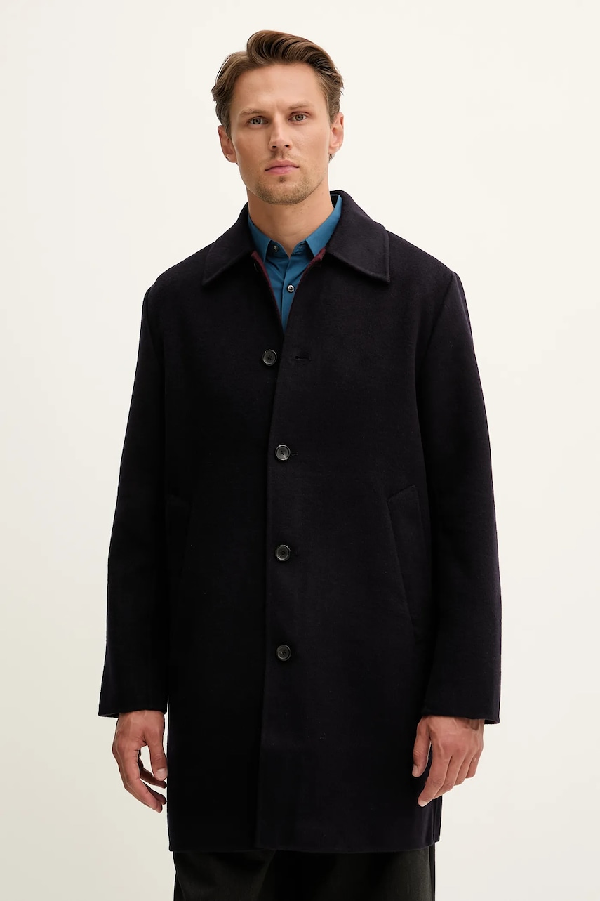 PS Paul Smith palton de lana culoarea albastru marin, M2R-667Z-T22484