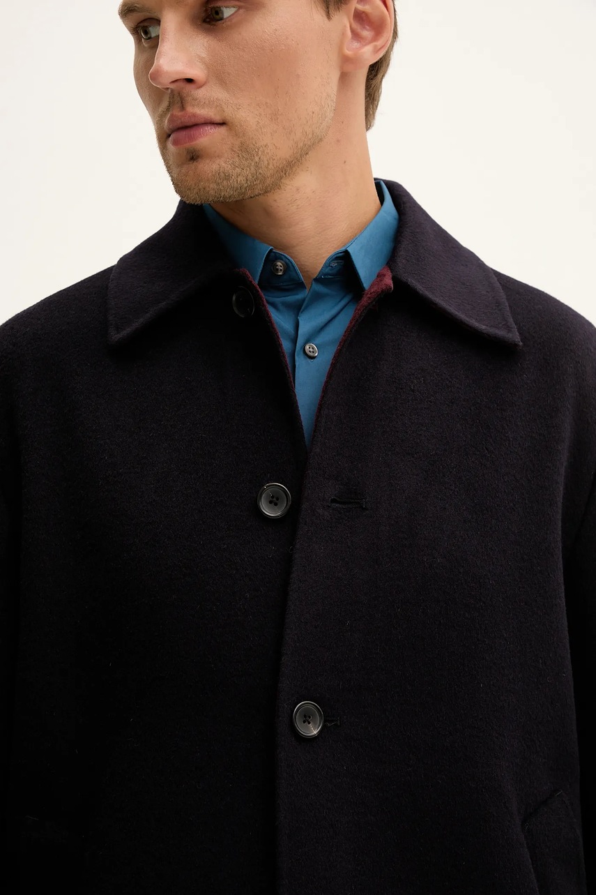 Μάλλινο παλτό PS Paul Smith χρώμα: ναυτικό μπλε, M2R-667Z-T22484 φωτογραφία