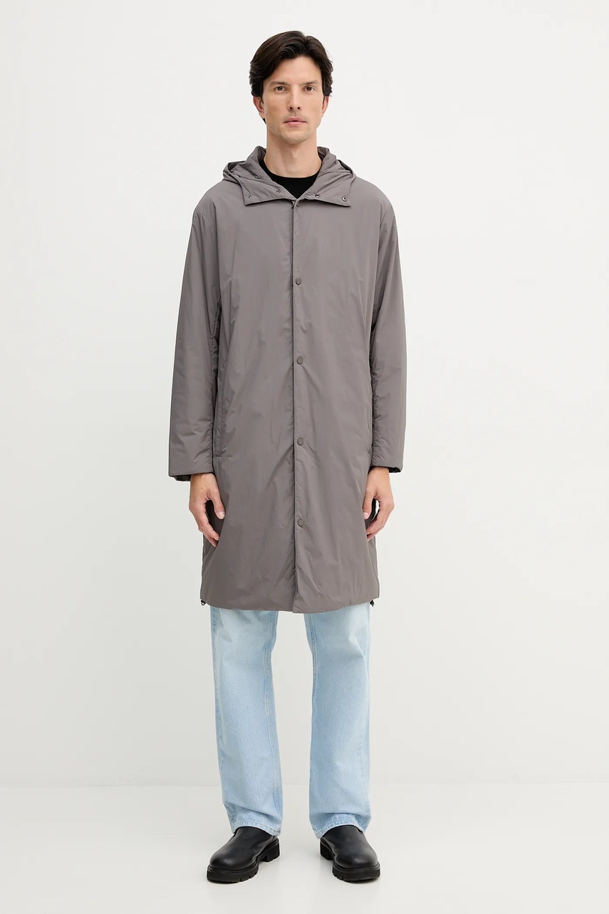 Levně Bunda Armani Exchange šedá barva, přechodná, XM001117 AF16341