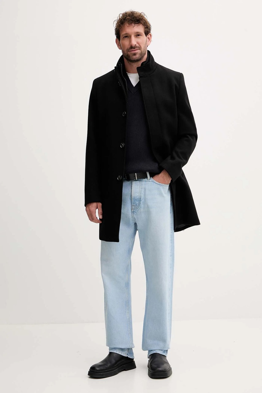 Пальто с добавлением шерсти Lindbergh цвет чёрный  30-342030B