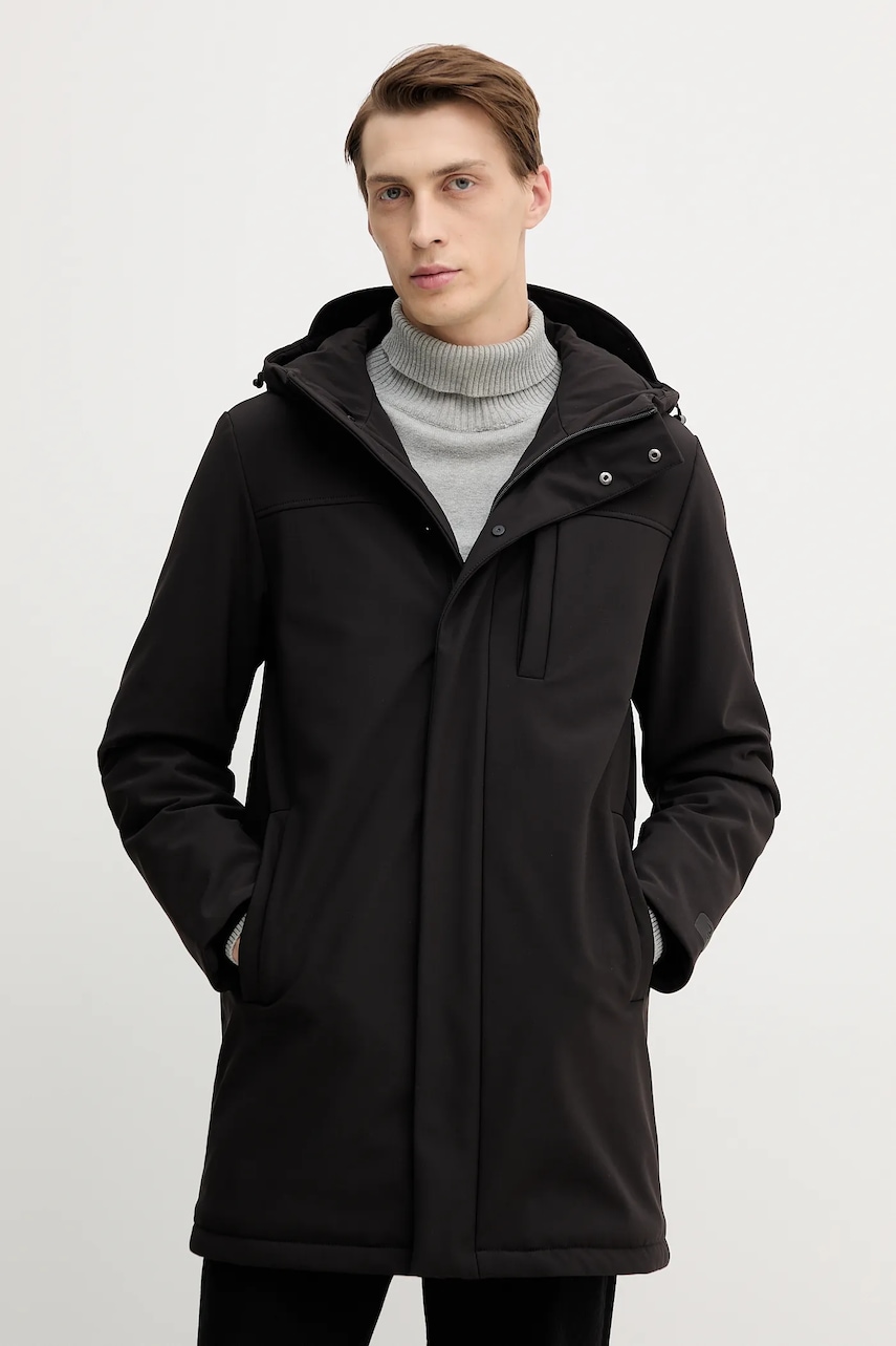 Trussardi palton culoarea negru, 8024M000007N