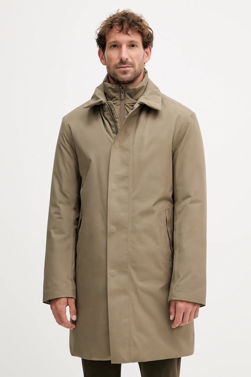 BOSS geacă culoarea verde, de tranziție, 50547829