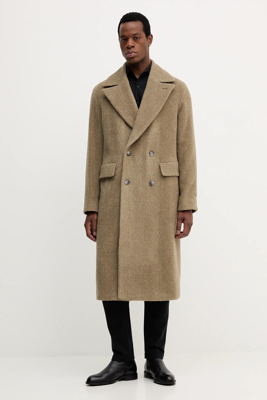 Kabát s vlnou BOSS H-Cale-DB-Flaps-254 (obrázek 4)