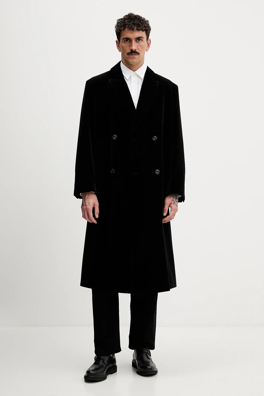 Bavlněný kabát HUGO Menci2541 černá barva, 50549277