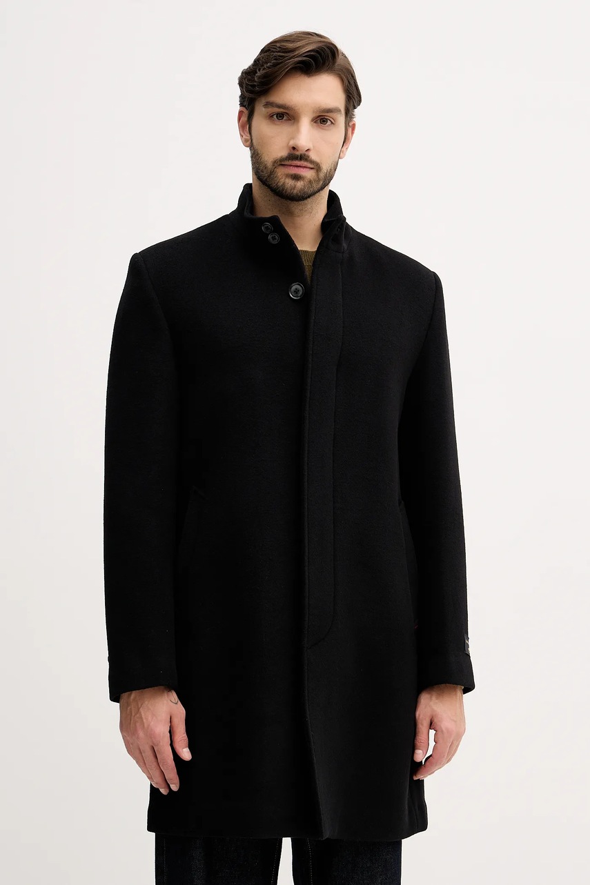 Levně Kabát s příměsí vlny Liu Jo černá barva, QF5292.T217A