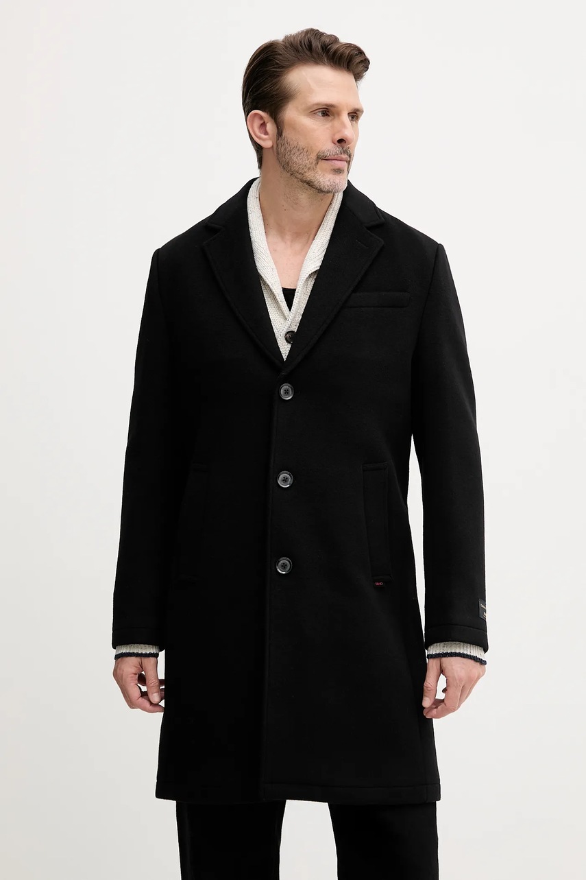 Levně Kabát s příměsí vlny Liu Jo černá barva, QXX073.T217A