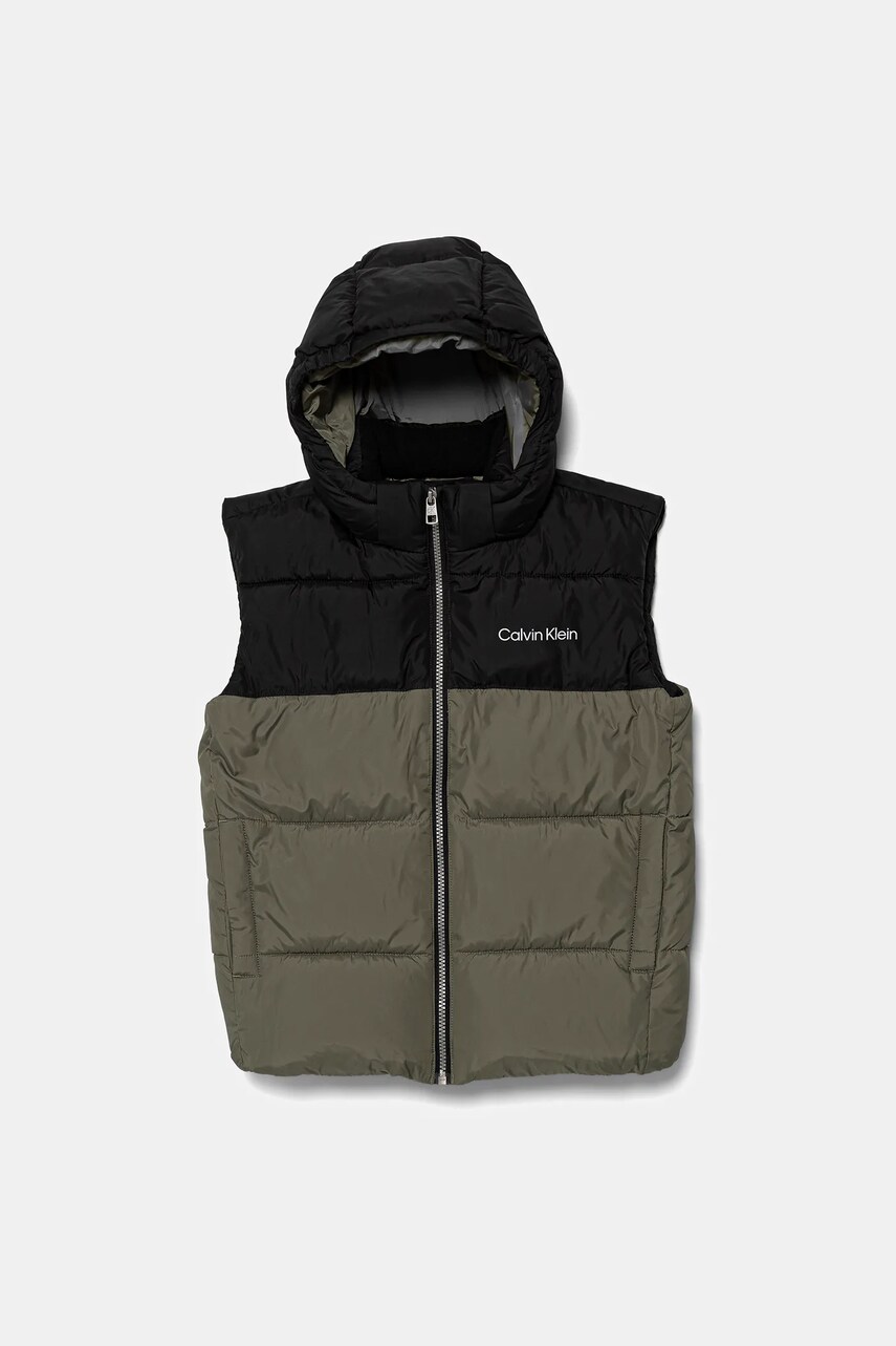 Levně Vesta Calvin Klein Jeans zelená barva, IB0IB02535