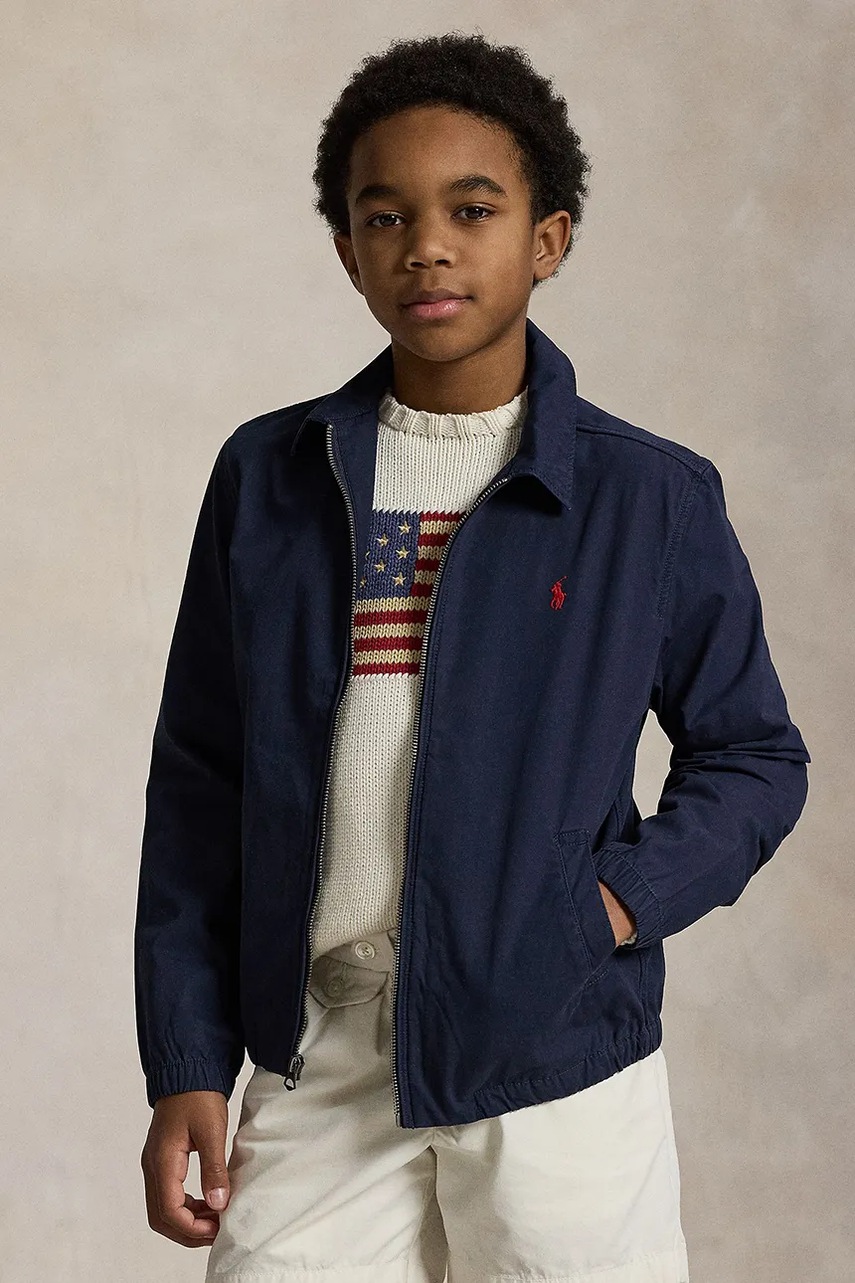 Levně Dětská bavlněná bunda Polo Ralph Lauren tmavomodrá barva, 323934661002