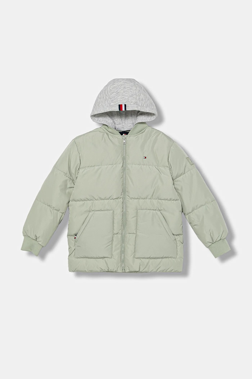 Детская пуховая куртка Tommy Hilfiger цвет бежевый KB0KB09815 Детская пуховая куртка Tommy Hilfiger цвет бежевый KB0KB09815
