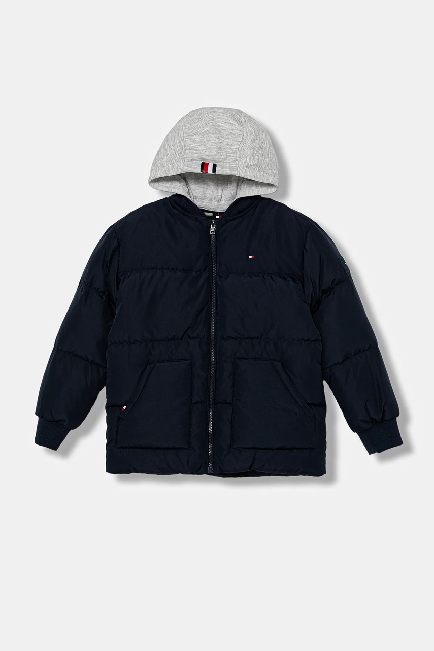 Детская пуховая куртка Tommy Hilfiger цвет синий KB0KB09815 Детская пуховая куртка Tommy Hilfiger цвет синий KB0KB09815
