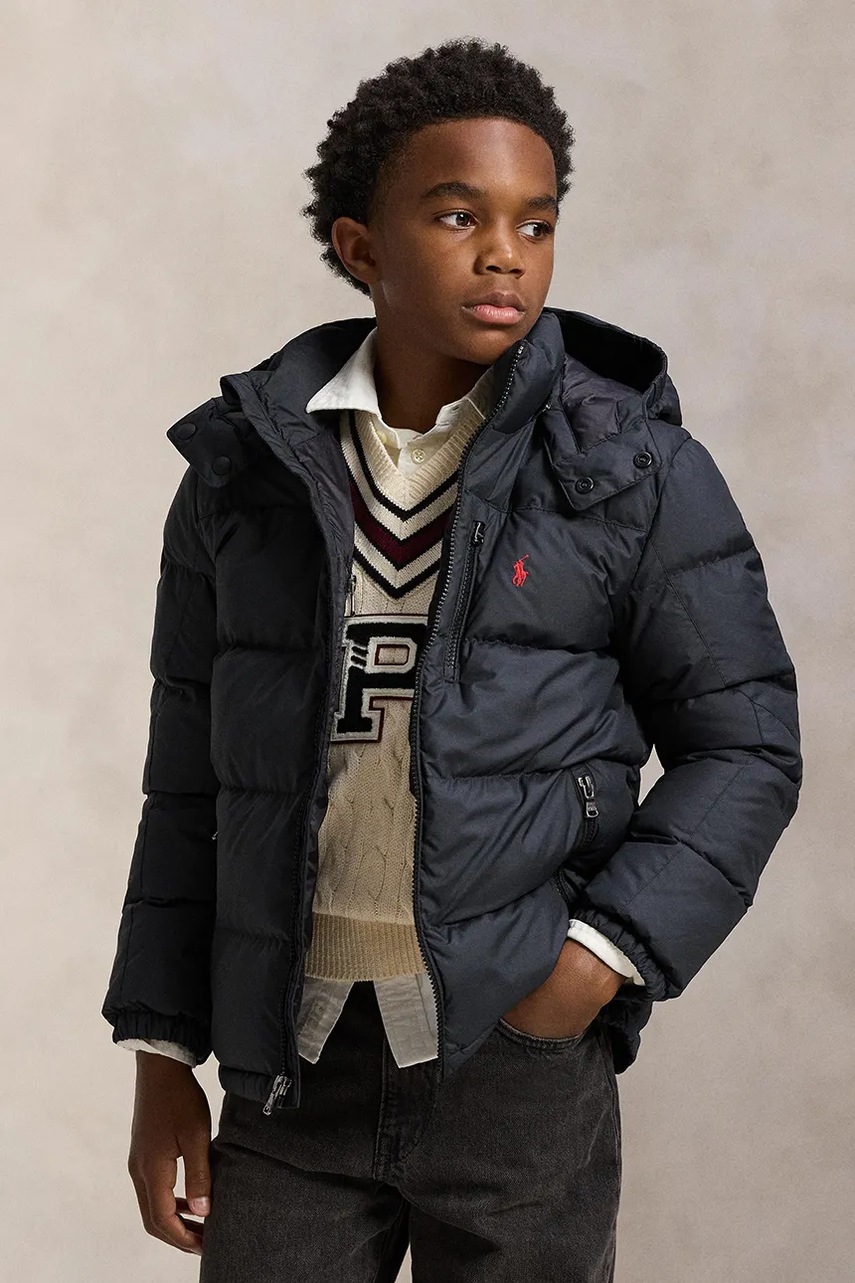 

Детско пухено яке Polo Ralph Lauren, Черен