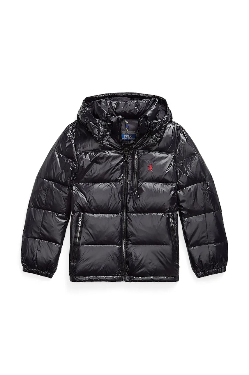 Levně Dětská bunda Polo Ralph Lauren černá barva, 323978459001