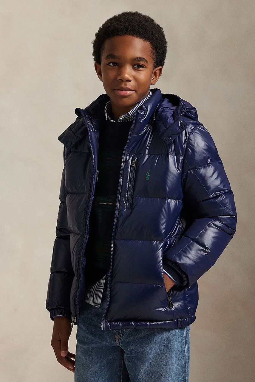 Levně Dětská bunda Polo Ralph Lauren tmavomodrá barva, 323978459004