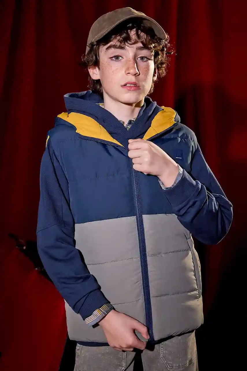 Mayoral vestă cu două fețe pentru copii culoarea verde, 7306