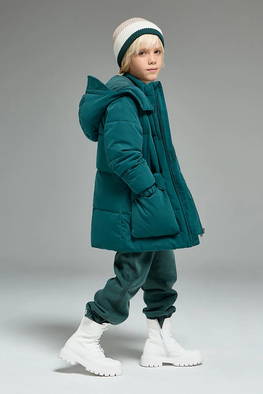 Levně Dětská bunda Emporio Armani zelená barva, EB000511 AF13373