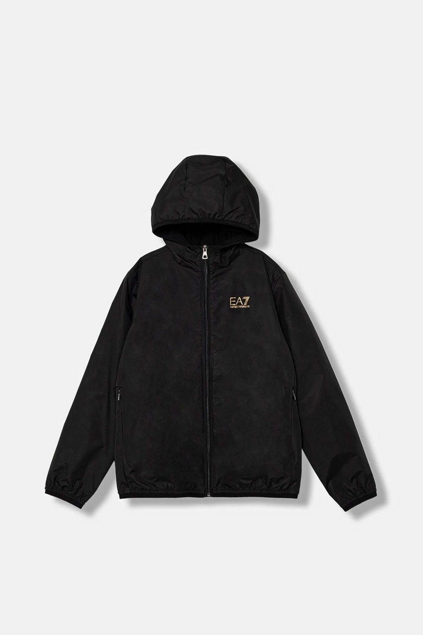 Levně Dětská bunda EA7 Emporio Armani černá barva, 7B000165 AF17183