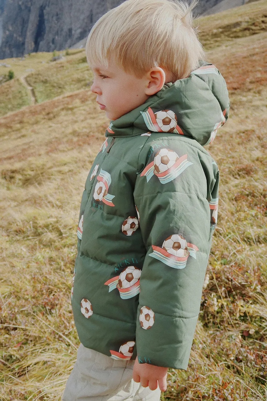 Konges Sløjd geacă copii NUKA JACKET GRS culoarea verde, KS103522