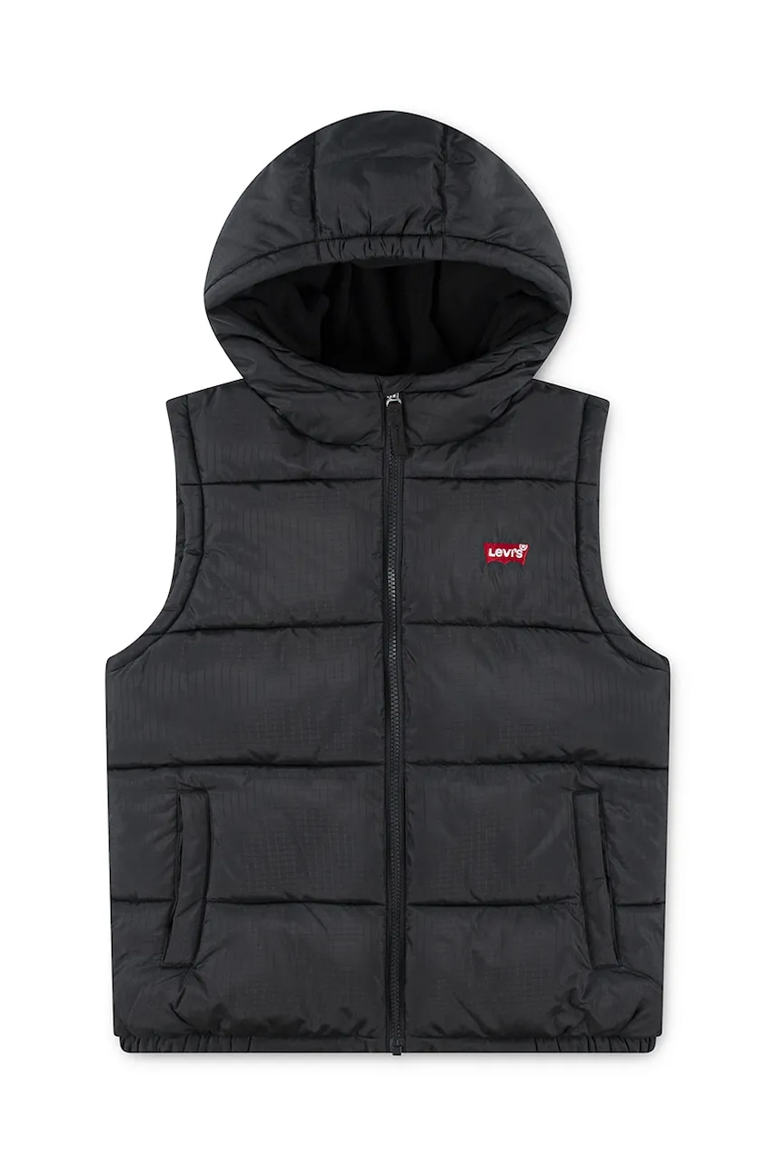 Levně Dětská vesta Levi's BATWING DIRECT EMB PUFFER černá barva, 8EN916
