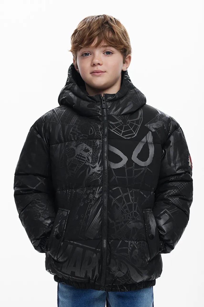 Levně Dětská bunda Desigual černá barva, 25WBEW02