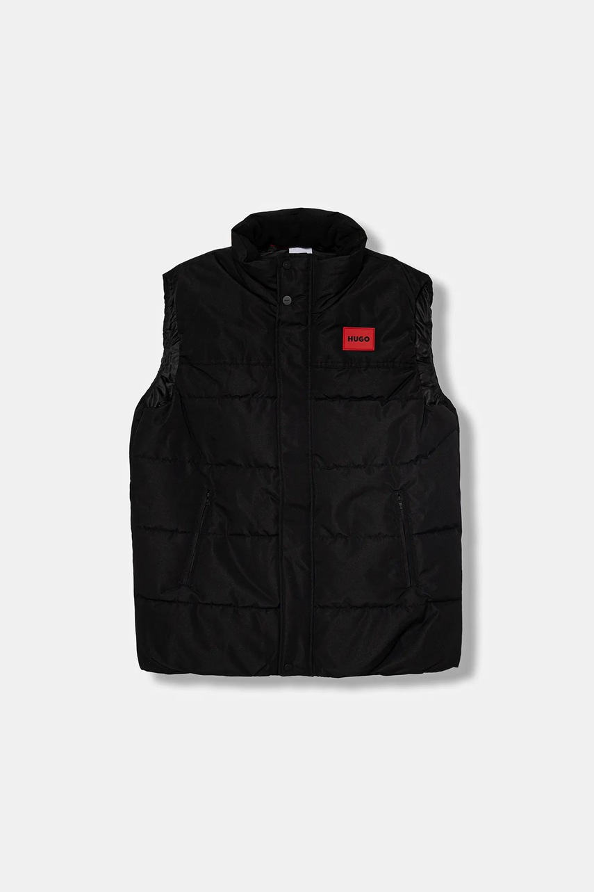 HUGO vestă de puf pentru copii culoarea negru, G00482