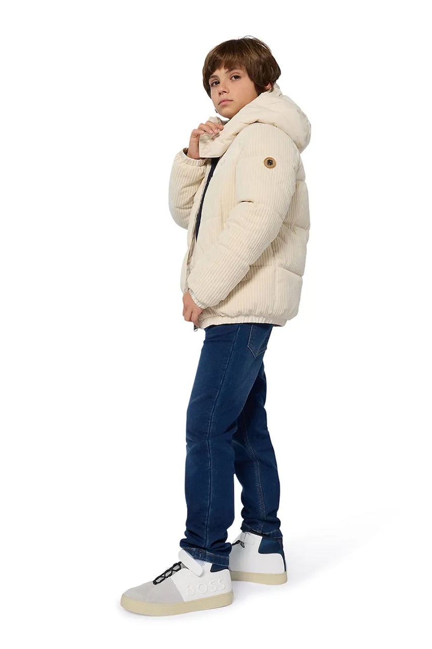 BOSS geacă copii culoarea bej, J52393